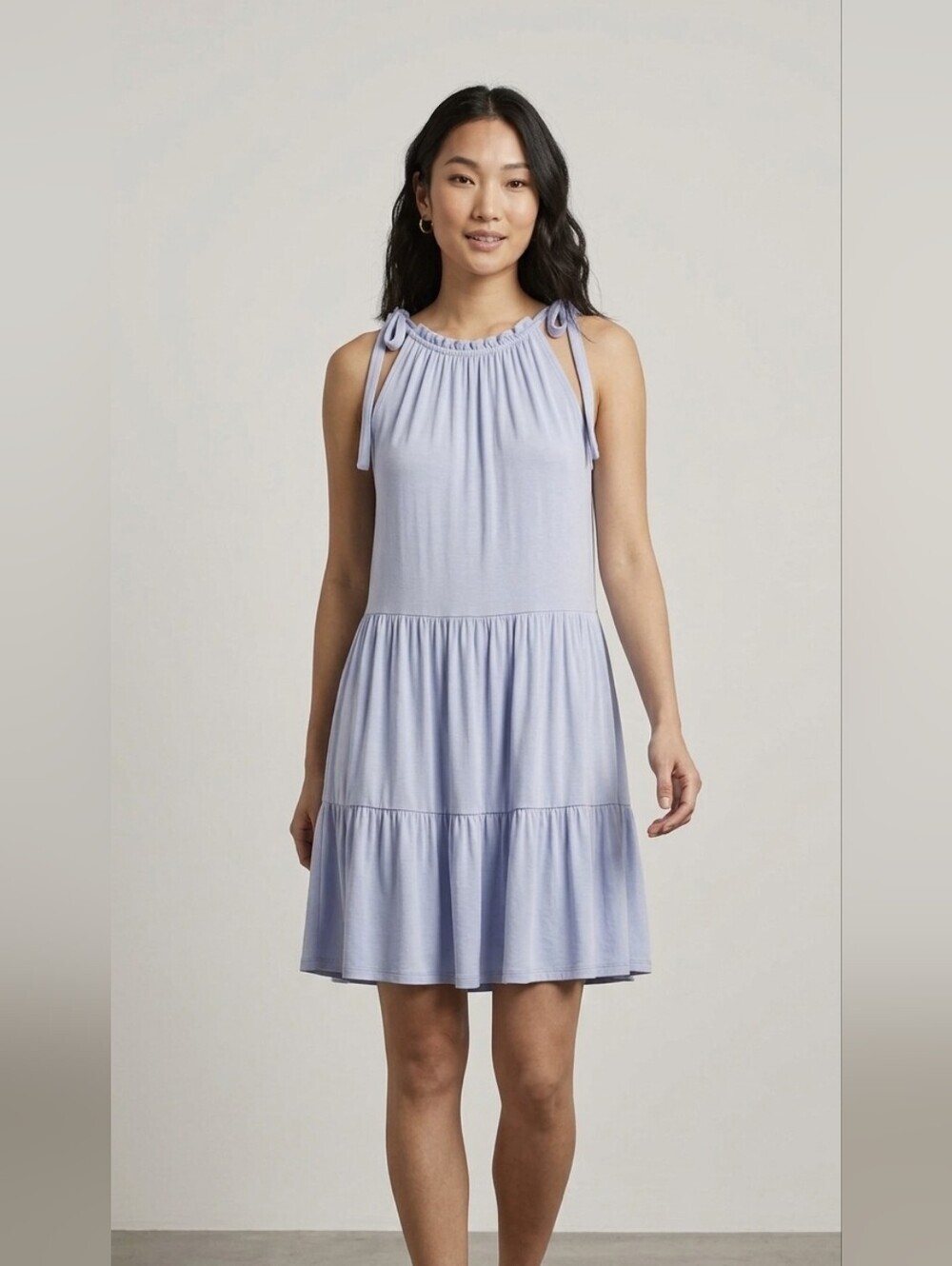 Pieces mini light blue dress ties at shoulders sz M